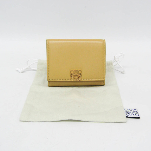 Loewe Anagram Trifold Wallet Women's Leather Wallet (tri-fold) Mustard - Picture 2 of 13